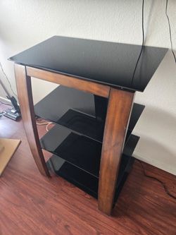 Three-Shelf Glass Media Console