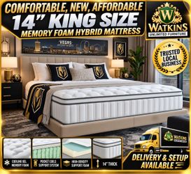 🛏️ BRAND NEW GELVIN 14” KING HYBRID MATTRESS – PILLOW TOP