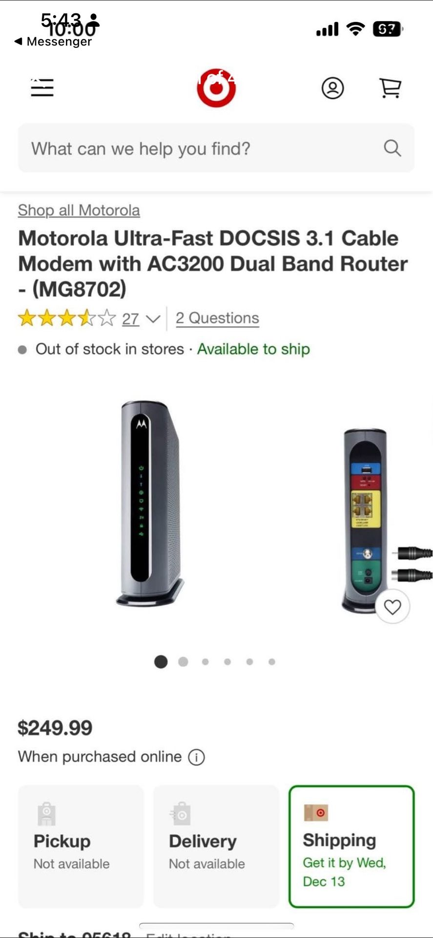 Comcast Motorola Modem Router