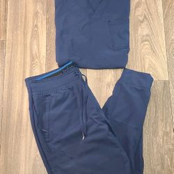Mens Cherokee Infiniti Navy Blue Scrub Set  Medium Top And  Large Pants