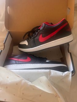 Air Jordan 1 Low Black Red Sneakers