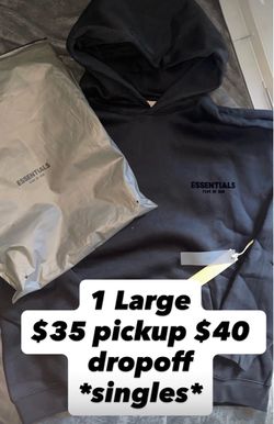 Large only black essential hoodie