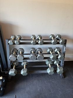 Dumbbell Set and Rack - 12 to 50lbs