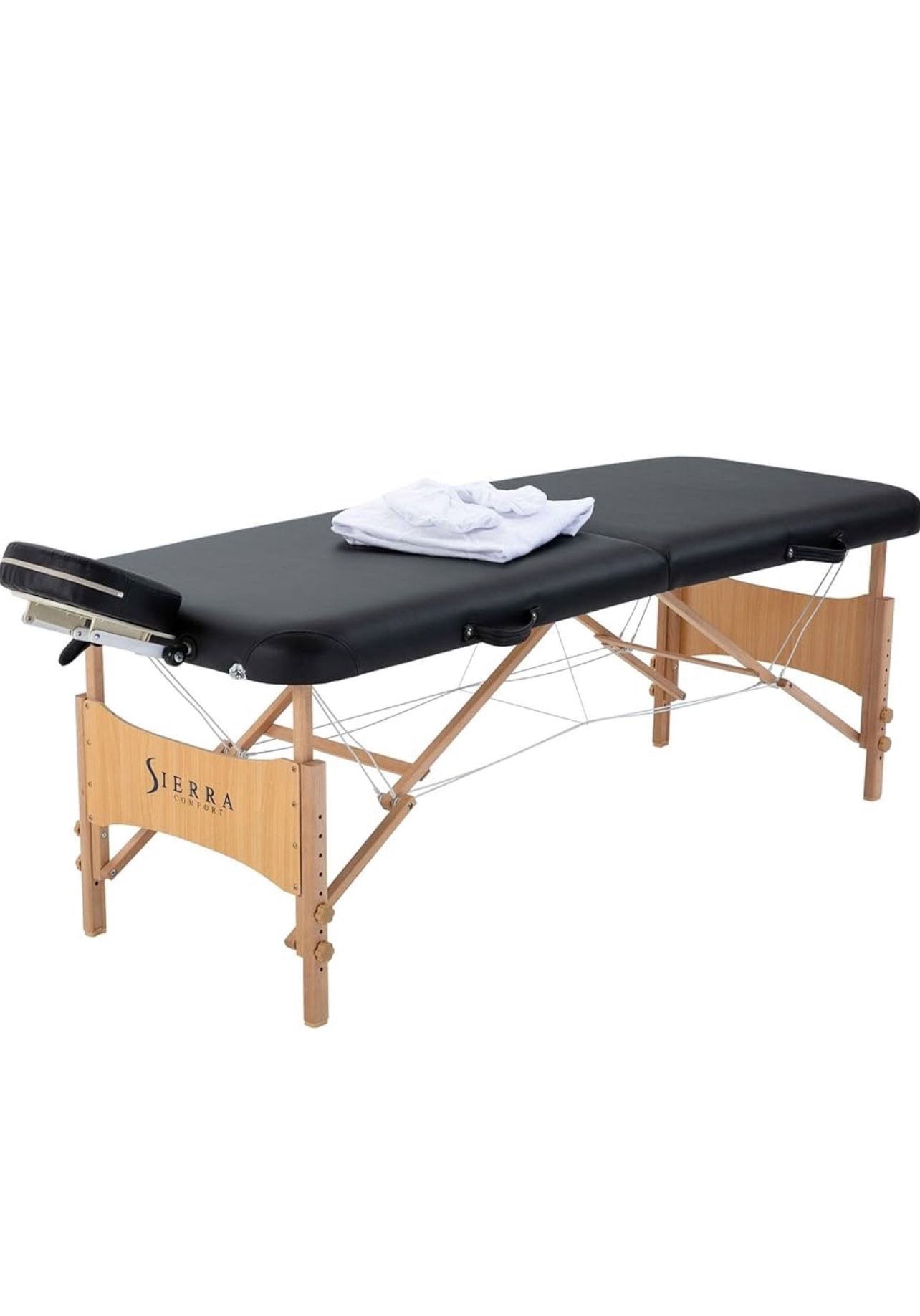 SIERRA COMFORT All-Inclusive Portable Massage Table (Black), SC-901, 27.95"D x 72.05"W x 33.07"H