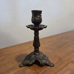 Vintage Mid-century Action Brass Candlestick Holder Handcrafted in Italy