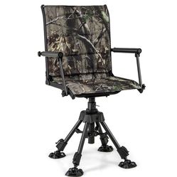 Swivel Hunting Chair with 4 360° Adjustable Legs Folding Silent Swivel Blind Chair Camouflage