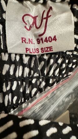 New NF Plus Size Cotton Dress – Black & White Print, Made in India