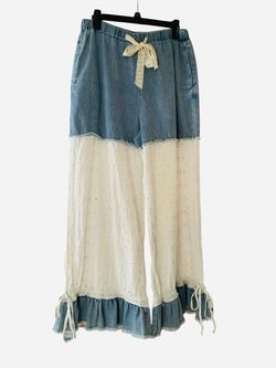 POL Love Is Blue Patchwork Pants (Clown Pants) Size Medium