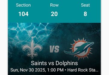 Saints Vs Dolphins 2 Seats
