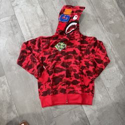 A Bathing Ape (BAPE) Camo Shark Full Zip Hoodie Sizes M / L