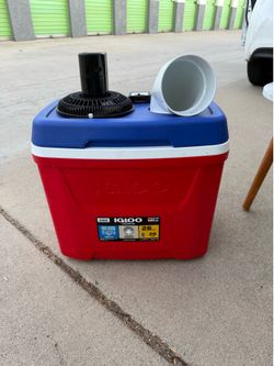 Swamp cooler with cigarette plug in