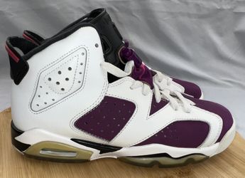 Air Jordan 6 Retro GS Size 5.5Y White Pink Bright Grape Black Basketball Shoes