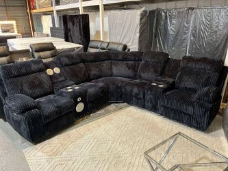 CLEARANCE Power Reclining Sectional with Bluetooth Speakers and LED Lights - CLOUD STRIP