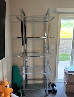 Chrome Metal 5- Shelf Bookcase