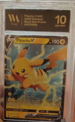 Pikachu V #63 2020 black star promo 10 gem mint