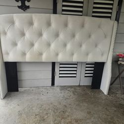 Seahawk Designs Cream Tufted King Headboard