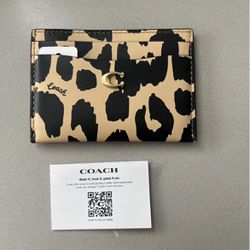 Coach Leopard Print Card Wallet