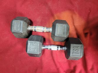 SET OF  20s RUBBER COATED 
 HEXHEAD DUMBBELLS TOTAL 40LBs  
11525 S HALSTED DUNKIN DONUTS/7111.S WESTERN WALGREENS  
40$  CASH ONLY AS IS.