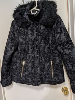 Nanette Lepore Lace Print Puffer Jacket. Size L.