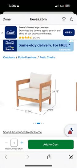 Christopher Knight Home Outdoor Club Chair w/ Cushion
