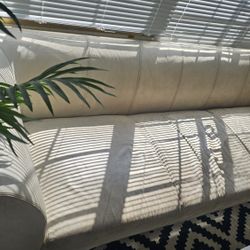 FREE - White Leather Sofa and Dining Table