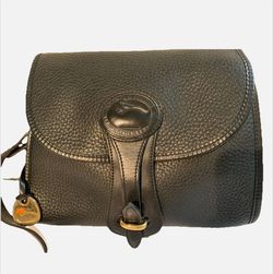 Dooney & Burke black vintage pebble leather crossbody bag