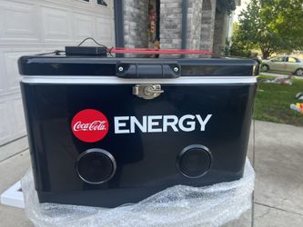 Coca Cola Energy Branded Bluetooth Speaker Cooler. Works!!! $450 OBO One Of A Kind.