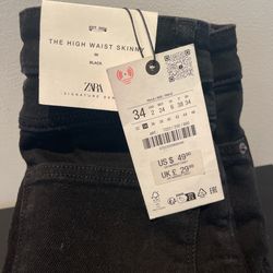 Zara Straight Black Jeans 