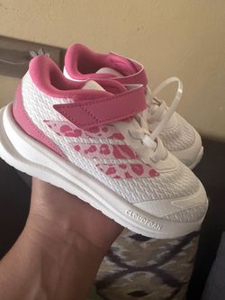 Adidas Cloudfoam Toddler Sneakers Pink White. Size 9
