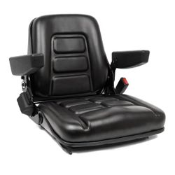 Universal Forklift Seat, Tractor Seat with Micro Switch,Armrest And Safety Belt,for Tractor,Excavator Skid Loader Backhoe Dozer Telehandler,Black