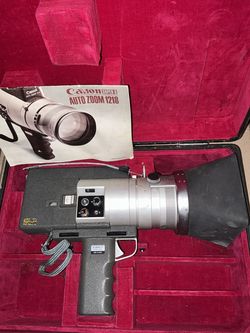 Canon Auto Zoom 1218 Super 8 Movie Camera with Case & Companion Camera New Untested