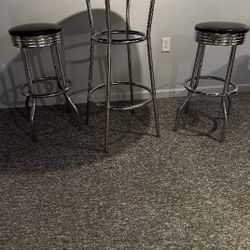 Bar Stools And Table Top Set
