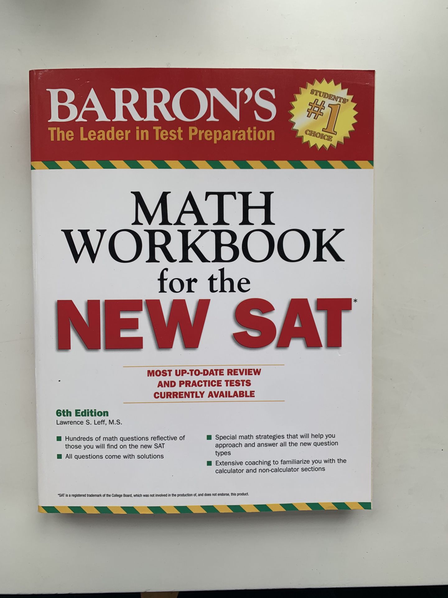 NEW Barron’s SAT MATH Workbook