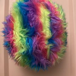 Nee Doh Plush Pillow Home Decor Decorative Ball Retro Rainbow Fluffy Neon