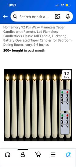 24 WAXY FLAMELESS CANDLES  WITH BATTERIES!