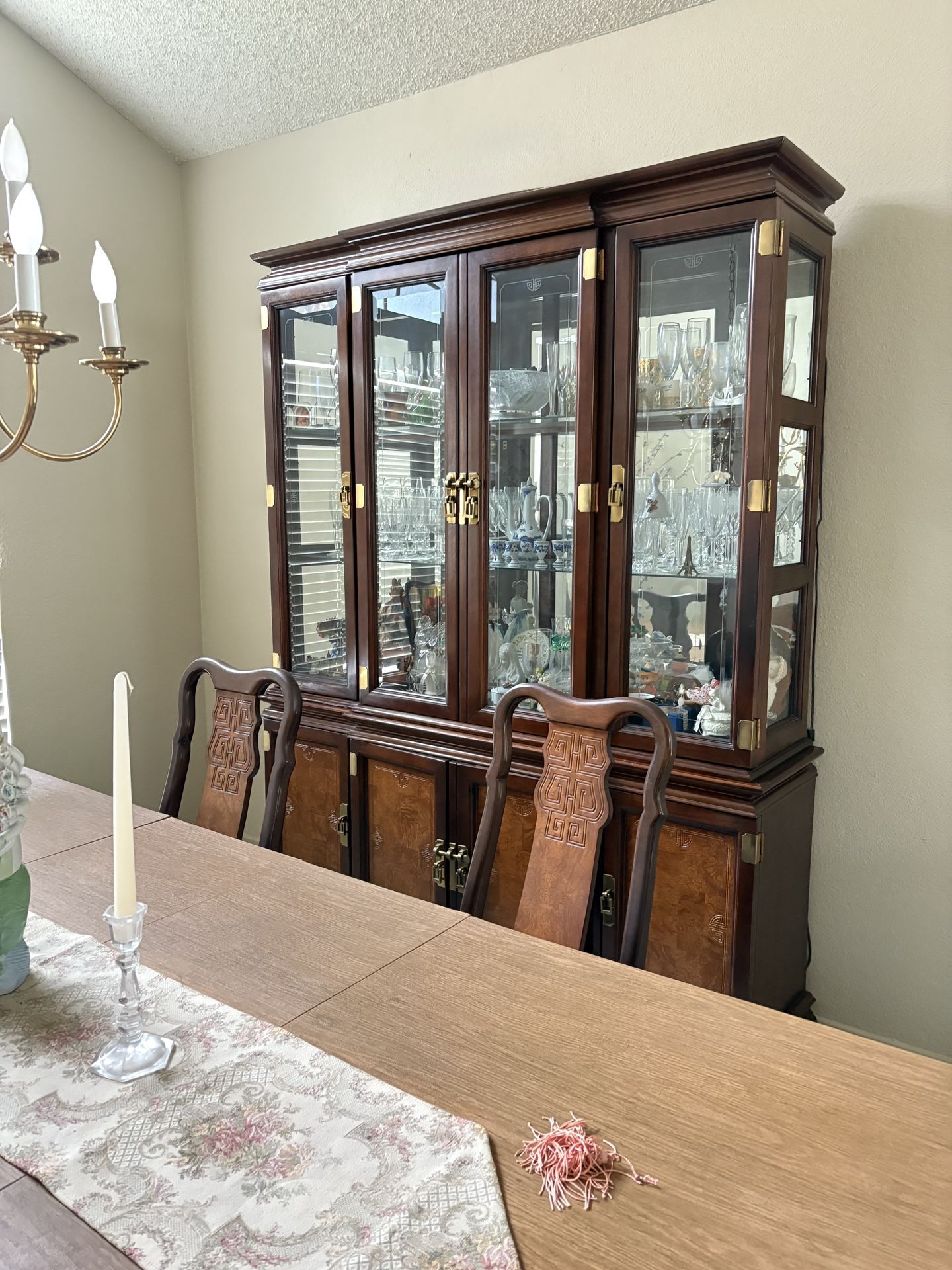 Solid Wood Dining Room Set China Cabinet