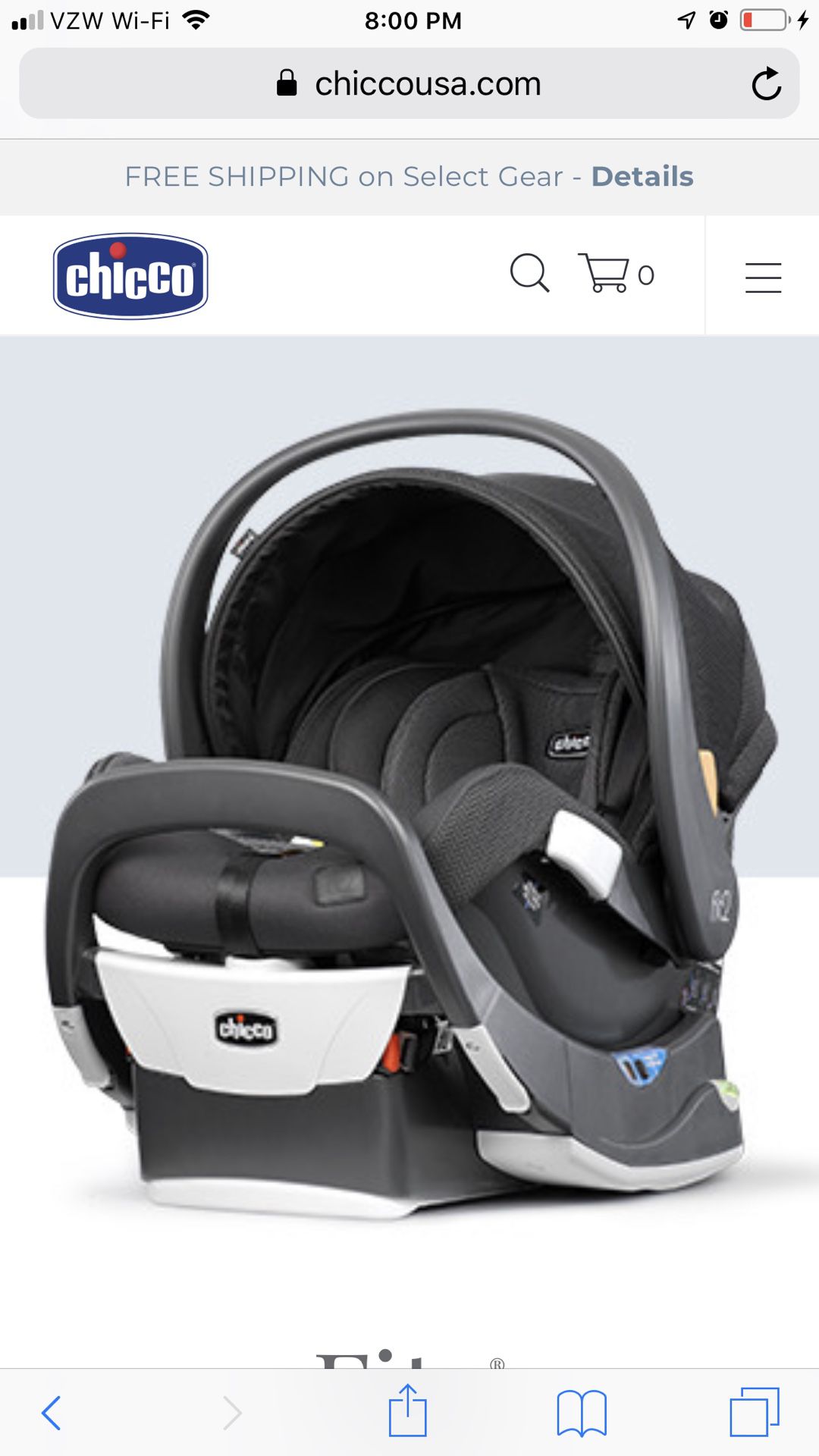 Chicco Fit2 car seat, like new