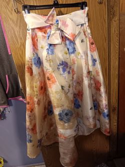 Floral Midi Skirt with Bow Waist