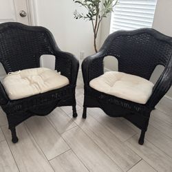 Set Of Two Whicker Patio Chairs