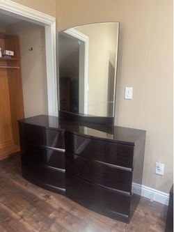 Bedroom dresser, cabinet and end table set
