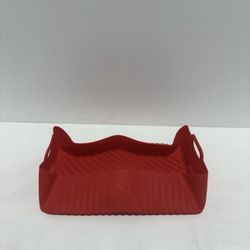 Wellavich Air Fryer Silicon Liner, Red, Rectangle XL 2-9