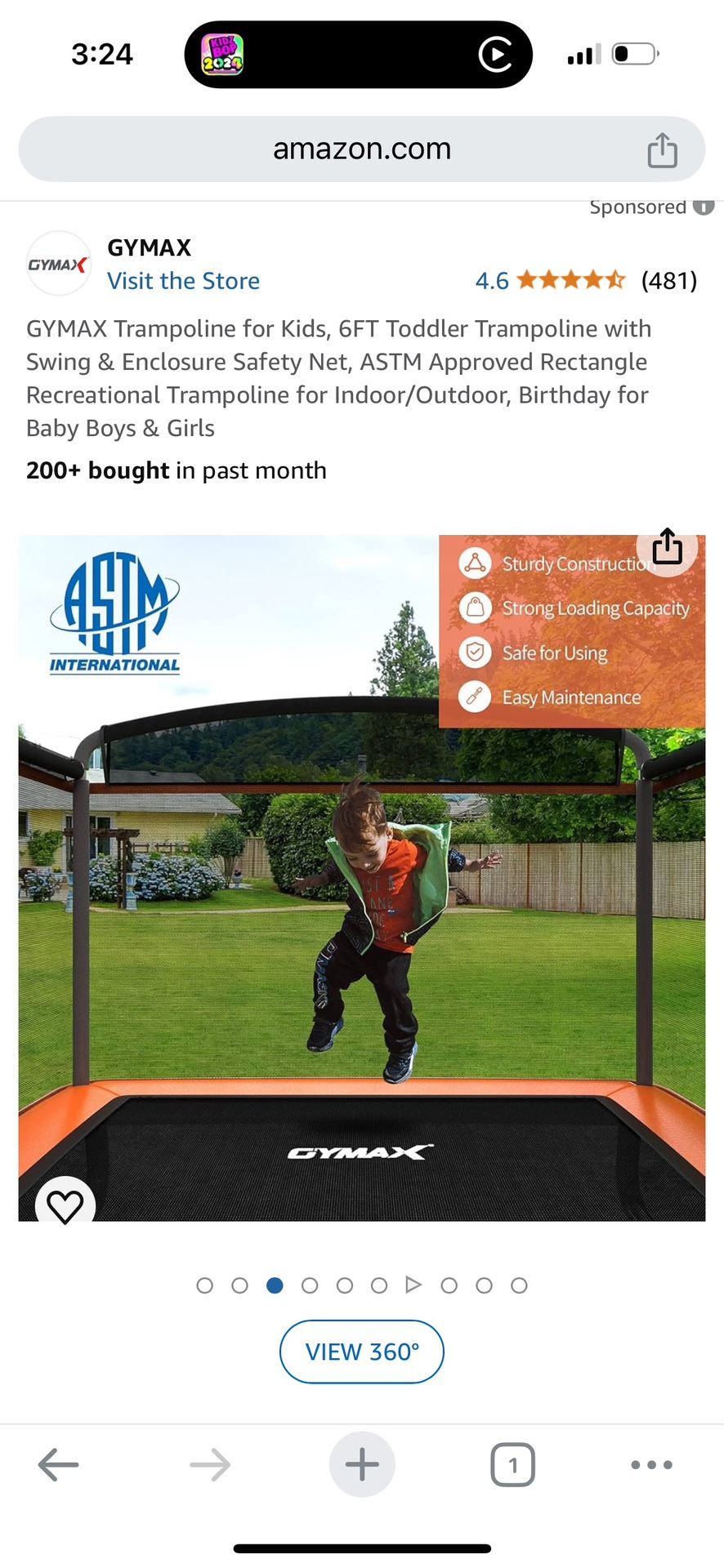 Gyms Kids 6ft Trampoline