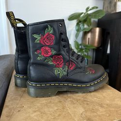 Authentic Dr. Martens Floral Leather Boots
