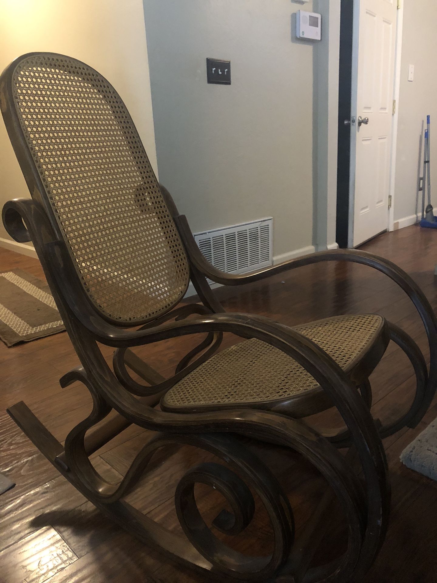 Vintage Wicker Cane Rocking Chair 