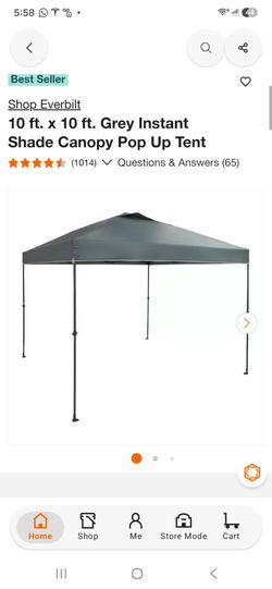 Everbilt 10x10 Grey Instant Canopy Pop Up Tent