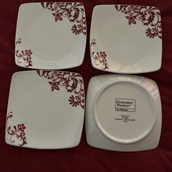 Four ( 6 by 6) Gourmet Plate Basics by Mikasa