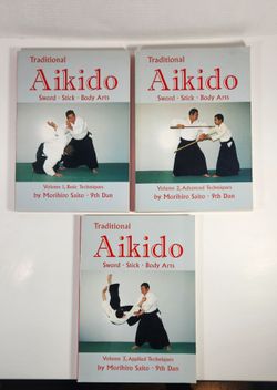 TRADITIONAL AIKIDO BOOK SET VOLUME 1-3 MORIHIRO SAITO SWORD STICK BODY ARTS