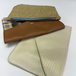 3 Pc Cosmetic Bag Set IPSY Stay Golden Makeup Pouch Bundle Travel Organizer