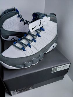 Jordan 9 Retro French Blue Flint Grey. Mens Size 8.5. Women's Size 10. Brand New. With Box