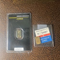 (2) 1 gram gold bars